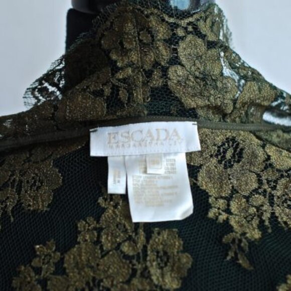 Escada By Margaret Ley Green Sheer Lace Blouse on Net - Germany - Picture 6 of 6